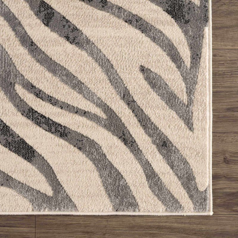 Sample Gray Ecorse Zebra Print Area Rug-0