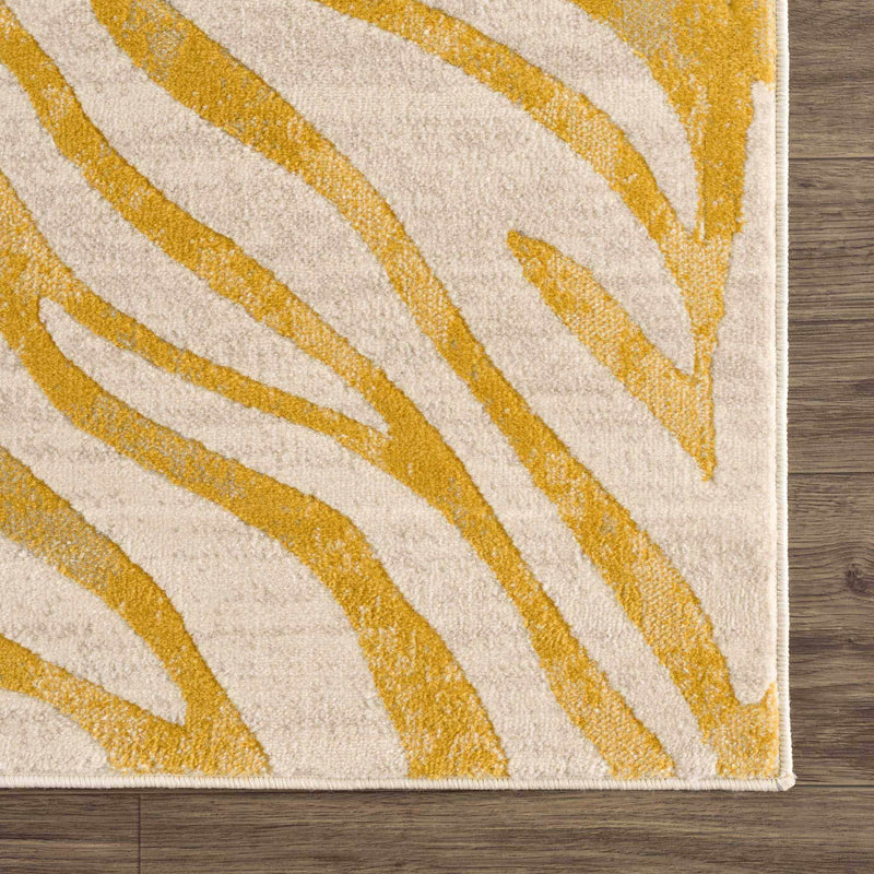 Sample Yellow Terra Zebra Print Area Rug - Clearance-0