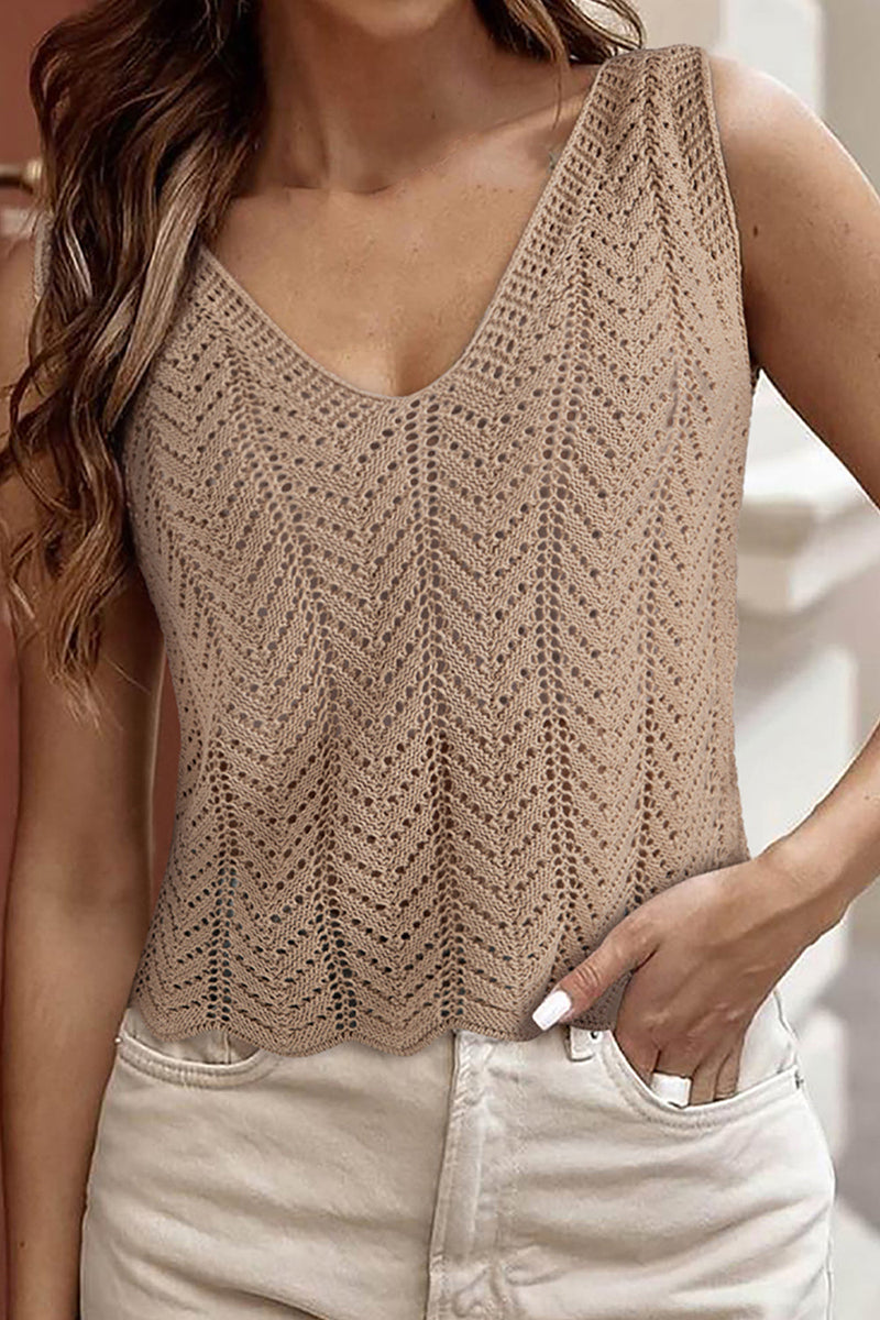 Crochet V-Neck Top-0