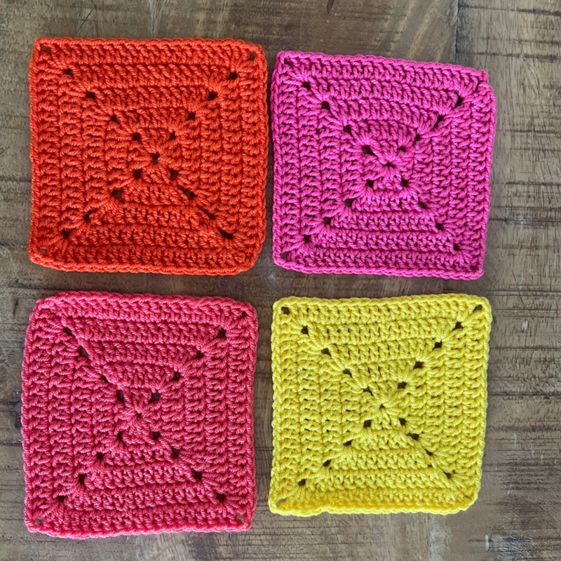 Square Crochet Coasters Set of 4-5