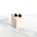 Onyx Heart Earrings-2