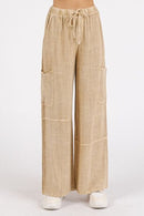 Matty Elastic Waist Pants-3