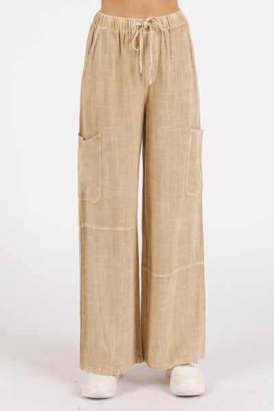 Matty Elastic Waist Pants-3