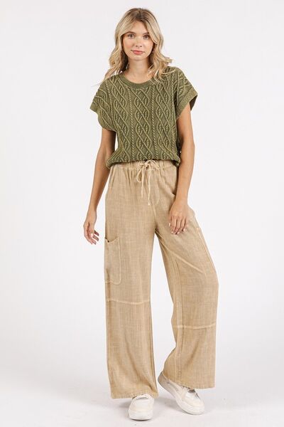 Matty Elastic Waist Pants-4