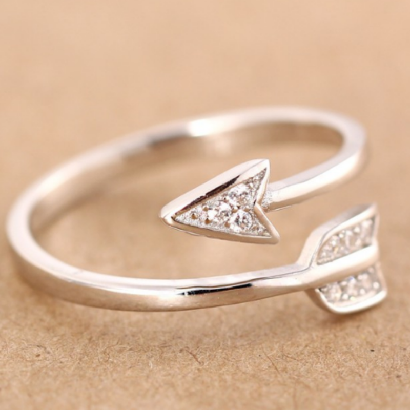 Arrow Rhinestone Ring-0