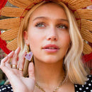 Red Heart Drop Earrings-2