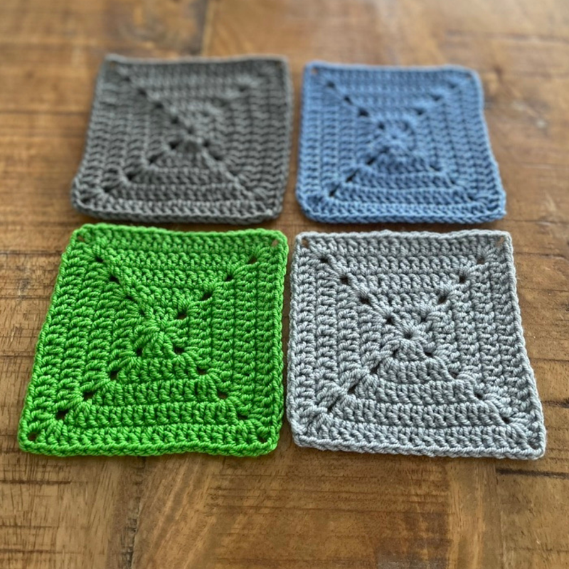 Square Crochet Coasters Set of 4-2