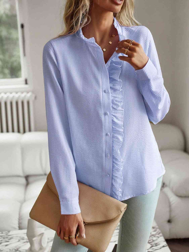 Nat Ruffle Trim Shirt-3