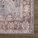Sample Brown Blue Dauis Vintage Washable Area Rug - Clearance-0