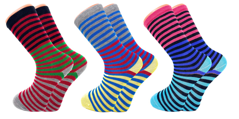 3 Pairs - Colorful Funny Socks Novelty Crazy Cotton Crew Dress Socks-1