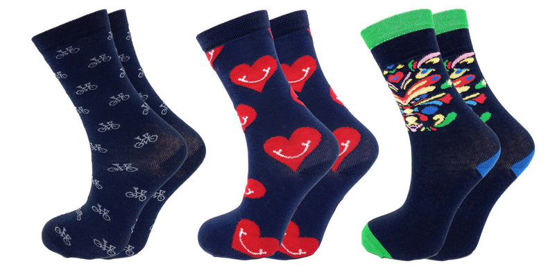 3 Pairs - Colorful Funny Socks Novelty Crazy Cotton Crew Dress Socks-5