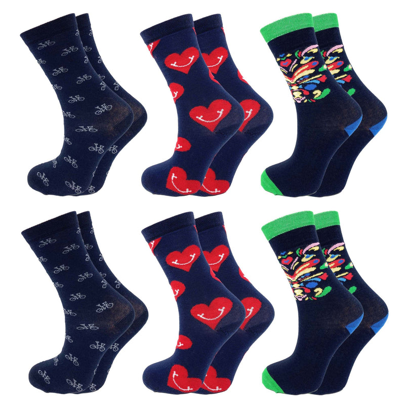 6 Pairs - Colorful Funny Socks 6 Pairs Novelty Cotton Crew Socks-5