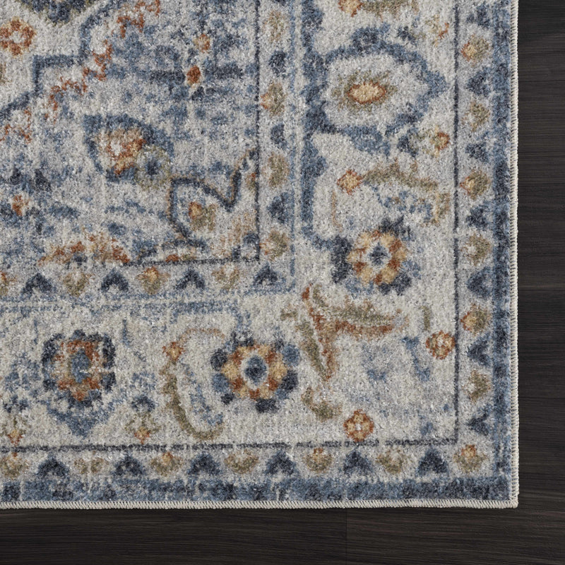 Sample Blue Cream Hiti Washable area rug-0