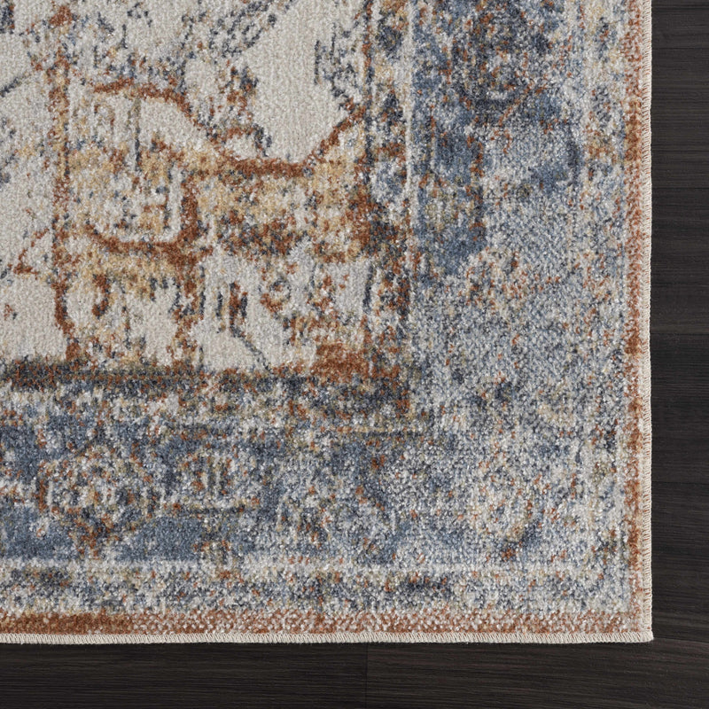 Sample Blue Orange Hera Washable area rug - Clearance-0