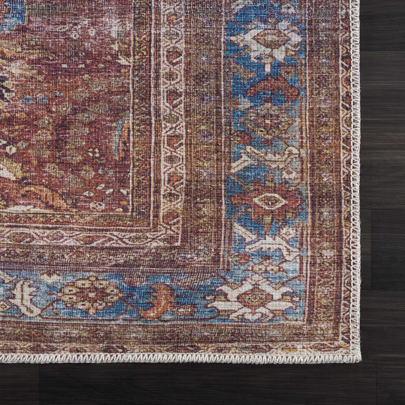 Sample Rust Baki Traditional Washable Area Rug-0