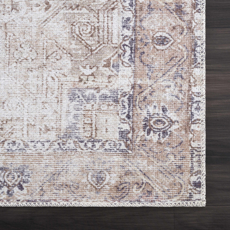 Sample Beige Rosman Washable Area Rug-0