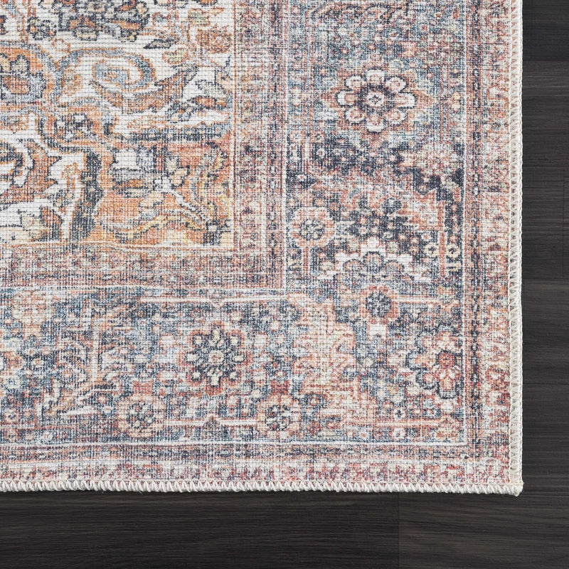 Sample Rust Gardnertown Medallion Washable Area Rug-0