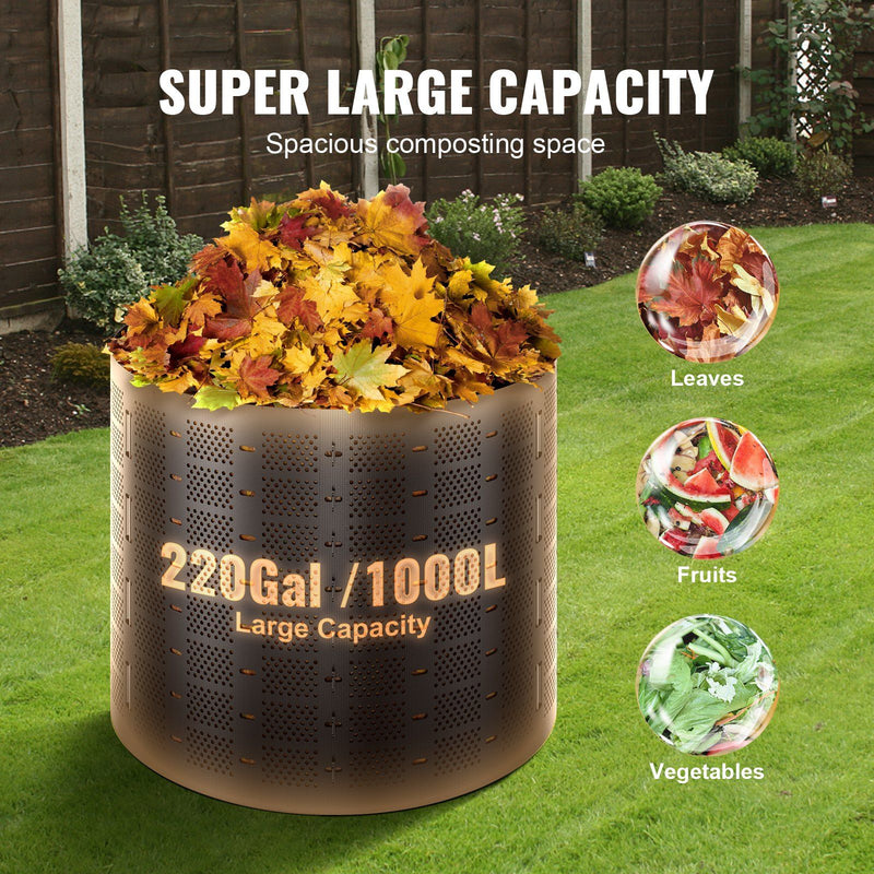 VEVOR Compost Bin 220 Gallon, Outdoor Expandable Composter