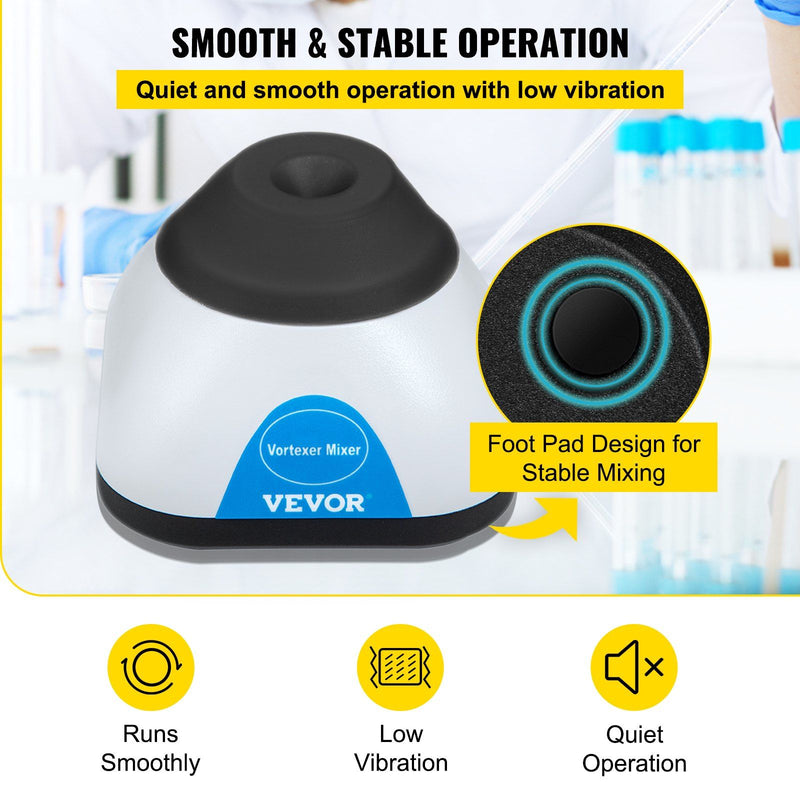 VEVOR Vortex Mixer, 3000RPM Mini Vortex Mixer Shaker, Touch Function Scientific Lab Vortex Shaker
