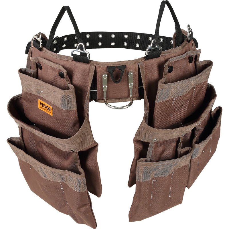 VEVOR 19 Pockets Tool Belt, Adjusts from 32 Inches to 54 Inches, Polyester Heavy Duty Tool Pouch Bag