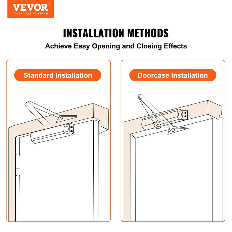 VEVOR Door Closer, Automatic Door Closer Commercial or Residential Use for Door Weights 265 Lbs