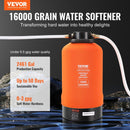 VEVOR RV Water Softener, 16,000 Grain Portable Water Softener, with 3/4" Brass Fittings and 42" Hose