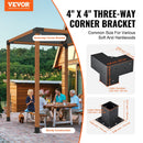 VEVOR Pergola Bracket Kit 4''x4'', 8pcs 3-Way Heavy Duty Corner Bracket Woodworks DIY Post Base Kit