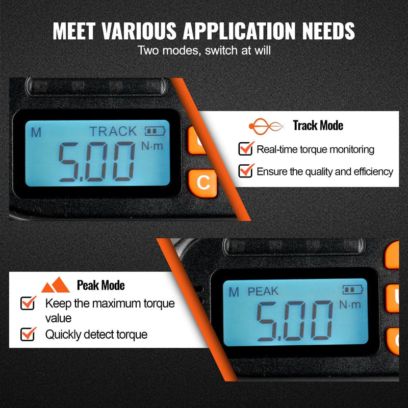 VEVOR Digital Torque Screwdriver, 1/4" Drive Screwdriver Torque Wrench, Electrician Torque Screwdriver with LCD, 2.65-70.67 in-lbs