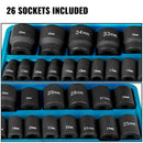VEVOR Impact Socket Set 1/2 Inches 26 Piece Impact Sockets, Shallow Socket, 6-Point Sockets