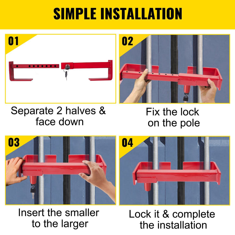 VEVOR Cargo Container Lock 9.84"-17.32" Locking Distance,Semi Truck Door Locks with 2 Keys