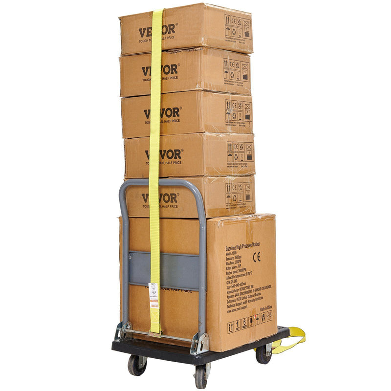 VEVOR Ratchet Tie Down Straps (8PK), 4400 lb Break Strength, E-Track Endless Ratchet with 8 Premium 2" x 15' Rachet Tie Downs