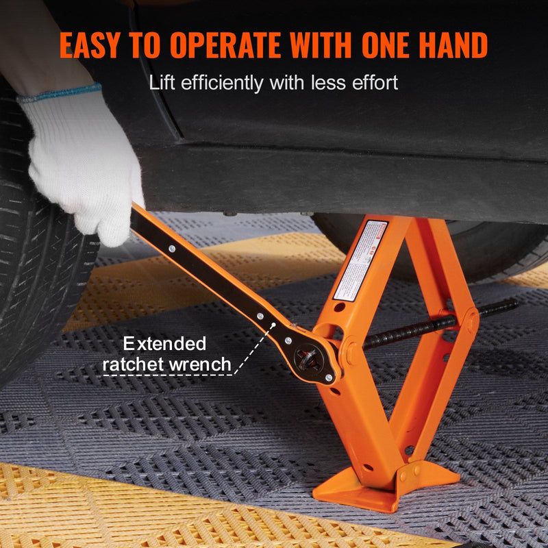 VEVOR Scissor Jack, 2.5 Ton/5512 lbs Scissor Car Jack, 3.7"-17.1" Lifting Range Scissor Lift Jack with Ratcheting Handle and L-Wrench