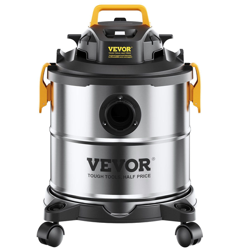 VEVOR Stainless Steel Wet Dry Shop Vacuum, 5.5 Gallon 6.5 Peak HP Wet/Dry Vac