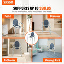 VEVOR Commode Chair, Bedside Commode with Wider Toilet Seat, 7-Level Adjustable Height
