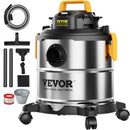 VEVOR Stainless Steel Wet Dry Shop Vacuum, 5.5 Gallon 6.5 Peak HP Wet/Dry Vac,