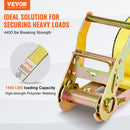 VEVOR Ratchet Tie Down Straps (8PK), 4400 lb Break Strength, E-Track Endless Ratchet with 8 Premium 2" x 15' Rachet Tie Downs