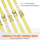 VEVOR Ratchet Tie Down Straps (8PK), 4400 lb Break Strength, E-Track Endless Ratchet with 8 Premium 2" x 15' Rachet Tie Downs