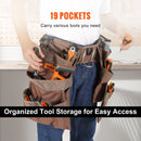 VEVOR 19 Pockets Tool Belt, Adjusts from 32 Inches to 54 Inches, Polyester Heavy Duty Tool Pouch Bag