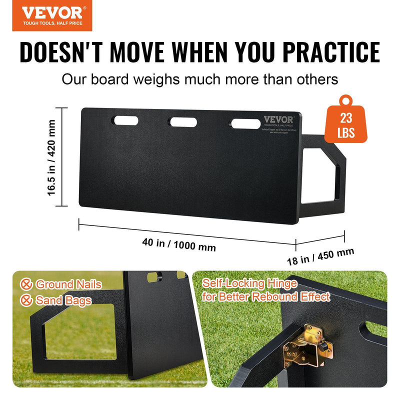 VEVOR Soccer Rebounder Board, 40"X16" Portable Soccer Wall with 2 Angles Rebound