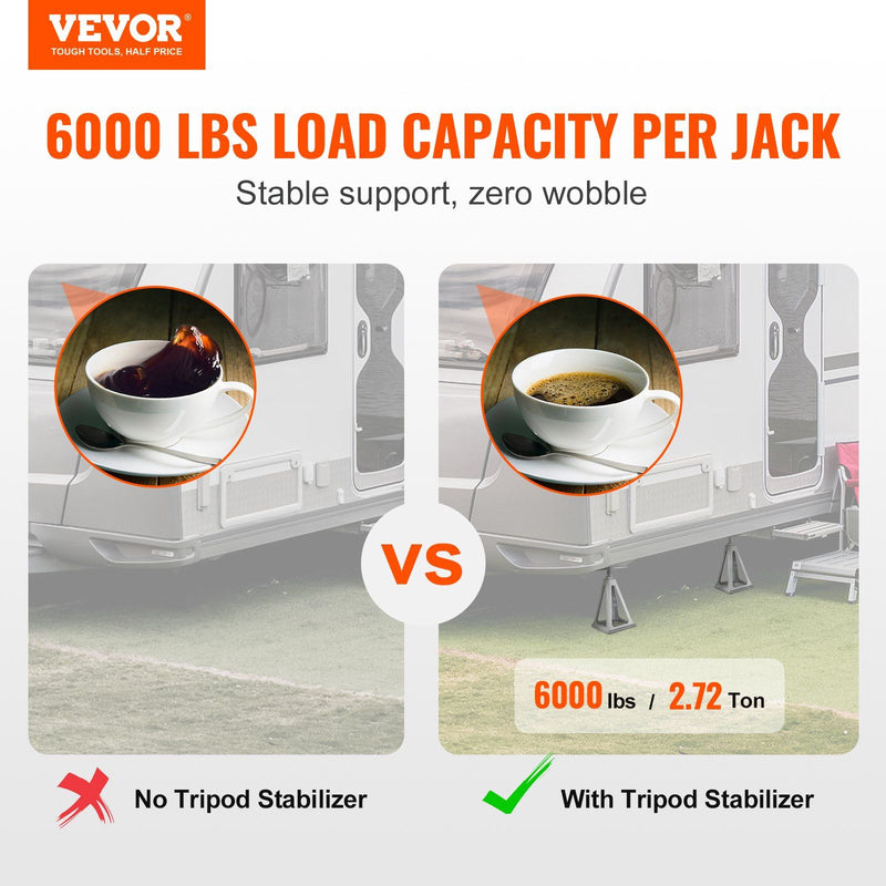 VEVOR RV Stabilizer Jacks, 4 Pack Aluminum RV Leveling Jacks, RV Stack Jacks for RV Travel Trailer Camper