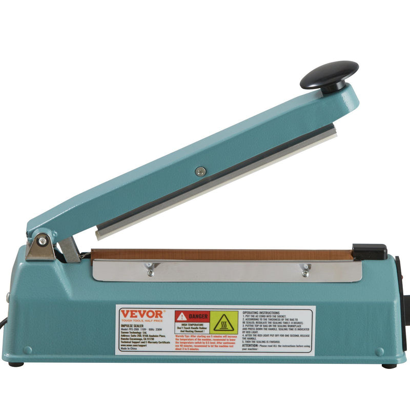 VEVOR Impulse Sealer 8 inch, Manual Heat Seal Machine with Adjustable Heating Mode