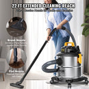 VEVOR Stainless Steel Wet Dry Shop Vacuum, 5.5 Gallon 6.5 Peak HP Wet/Dry Vac,