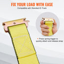 VEVOR Ratchet Tie Down Straps (8PK), 4400 lb Break Strength, E-Track Endless Ratchet with 8 Premium 2" x 15' Rachet Tie Downs