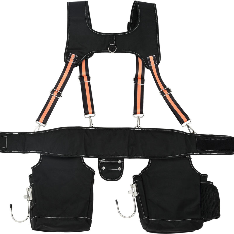 VEVOR Tool Belt with Suspenders 1680D Polyester, 29 Pockets, 29-54 inches Adjustable Waist Size, Tool Belts for Men, Heavy Duty Carpenter Tool Pouch for Carpenters, Electricians, and Gardening, Black