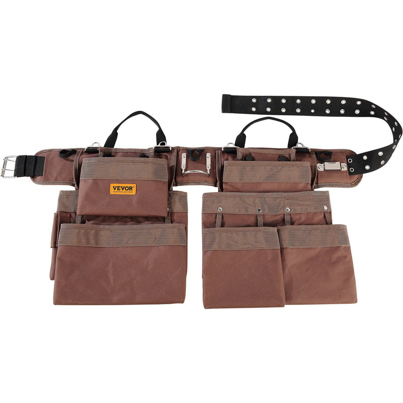 VEVOR 19 Pockets Tool Belt, Adjusts from 32 Inches to 54 Inches, Polyester Heavy Duty Tool Pouch Bag