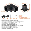 VEVOR Pergola Bracket Kit 4''x4'', 8pcs 3-Way Heavy Duty Corner Bracket Woodworks DIY Post Base Kit