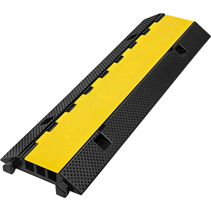 VEVOR 1 Pack of 3-Channel Rubber Cable Protector Ramps Heavy Duty 44000Lbs Load Capacity