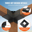 VEVOR Pergola Bracket Kit 4''x4'', 8pcs 3-Way Heavy Duty Corner Bracket Woodworks DIY Post Base Kit