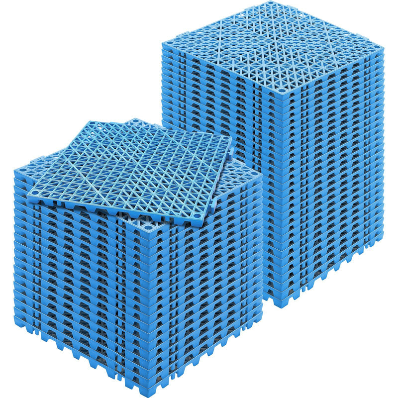 VEVOR Interlocking Tile 50PCS Blue, Drainage Tiles 12" x 12" Splicing, Soft PVC Interlocking Drainage Floor Tiles