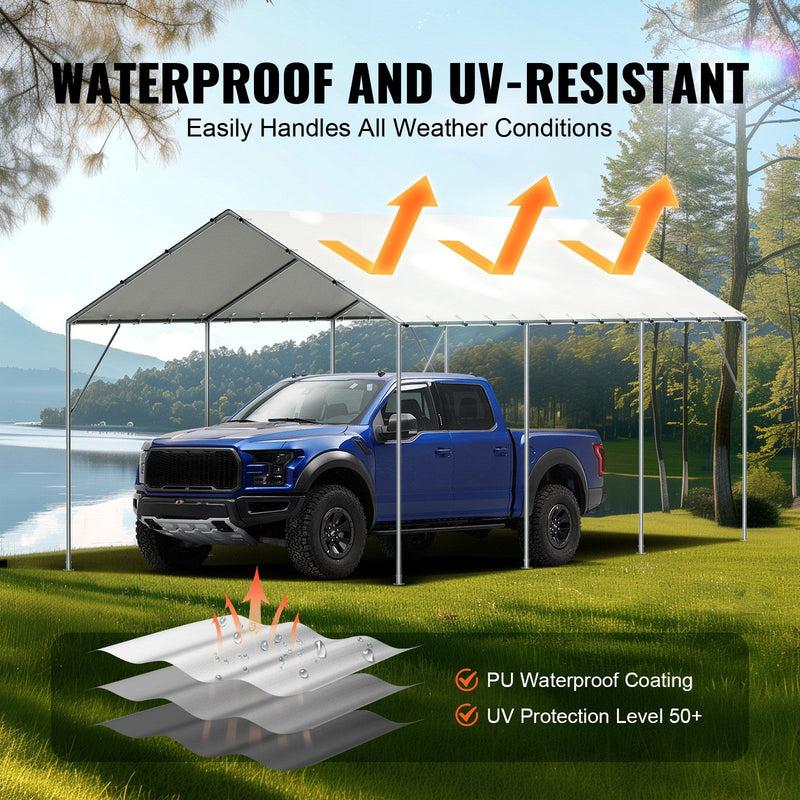 VEVOR 10 x 20 ft Carport Replacement Canopy Cover, Garage